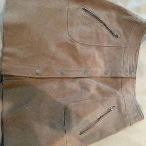 Suede like tan mini skirt